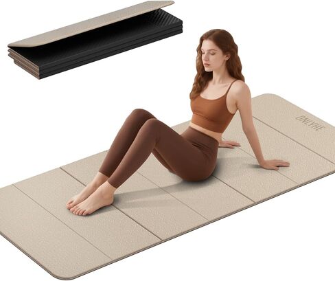 Foldable Yoga Mat 75"x31.5"x0.24" - Extra Large Lightweight TPE Exercise Mat, Double Non-Slip for Pilates, Home Workouts & Outdoor Use in Saudi Arabia