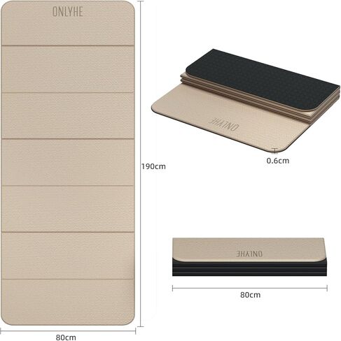 Foldable Yoga Mat 75"x31.5"x0.24" - Extra Large Lightweight TPE Exercise Mat, Double Non-Slip for Pilates, Home Workouts & Outdoor Use in Saudi Arabia