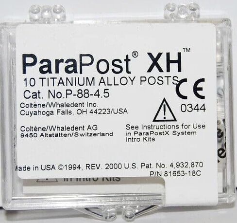 Coltene Whaledent P84-4.5 ParaPost Titanium Alloy Posts .040 Yellow 10/Pk in Kuwait