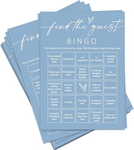 Minimalist Bridal Shower Bingo Cards, 25 Pcs Unique Bridal Bingo Game for Wedding Shower Parties and Guest Interaction - A01 in Saudi Arabia