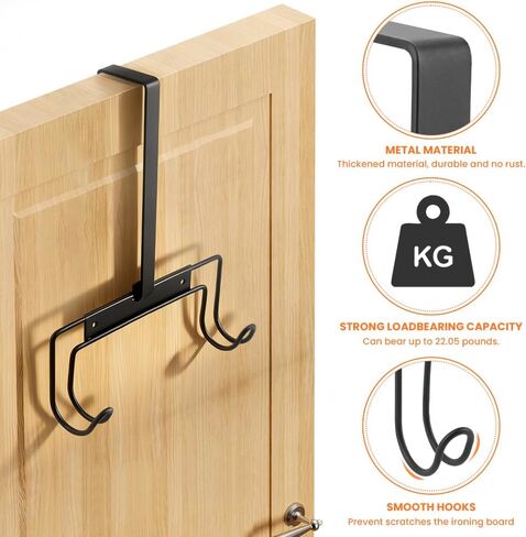 حامل لوح الكي على الحائط، شماعة ألواح الكي على شكل Y & T، حامل الخنزير الحديدي لغرفة الفندق، وغرف الغسيل المنزلية، وغرف المرافق، والخزائن (أسود) in Kuwait