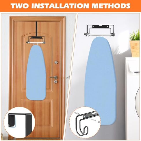 حامل لوح الكي على الحائط، شماعة ألواح الكي على شكل Y & T، حامل الخنزير الحديدي لغرفة الفندق، وغرف الغسيل المنزلية، وغرف المرافق، والخزائن (أسود) in Kuwait