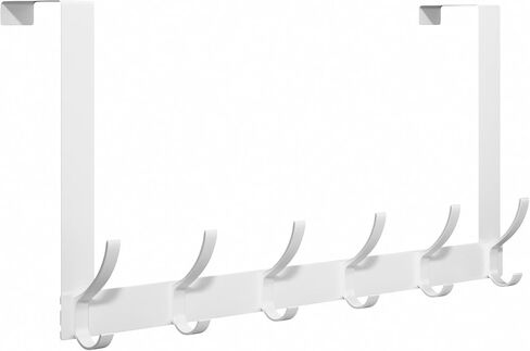 حامل خطاف فوق الباب، باللون الأبيض فوق الباب، حاجز مقاس 15 بوصة مع 6 خطافات، يناسب أبواب مقاس 1.75 بوصة (عبوة واحدة) in Kuwait