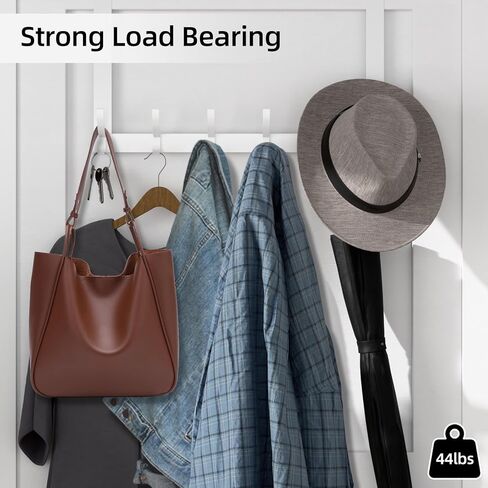 حامل خطاف فوق الباب، باللون الأبيض فوق الباب، حاجز مقاس 15 بوصة مع 6 خطافات، يناسب أبواب مقاس 1.75 بوصة (عبوة واحدة) in Kuwait