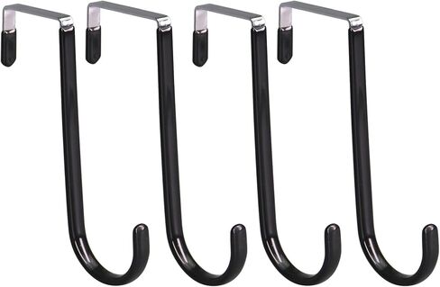 4 عبوات من خطافات الشماعات فوق الباب مع المطاط لمنع طلاء المناشف المعلقة وشماعة الملابس مقاس 5.04 بوصة للمطبخ والحمام باللون الأبيض in Kuwait