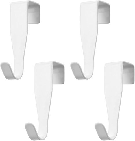 ElevateTech Over Cabinet Door Hooks, 8 Pack Single Metal Over The Door Hangers J-Shape No Drill Cabinet Drawer Shower Doors Hook for Hanging, White in Saudi Arabia