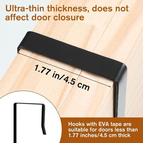 2 PCS Over The Door Mirror Hanger Adjustable Black Metal Mirror Hooks with Protective Lining Heavy Duty Hook for Mirrors with Holes with 2 Iron Filings and Screws in Saudi Arabia