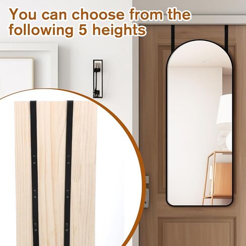 2 PCS Over The Door Mirror Hanger Adjustable Black Metal Mirror Hooks with Protective Lining Heavy Duty Hook for Mirrors with Holes with 2 Iron Filings and Screws in Saudi Arabia