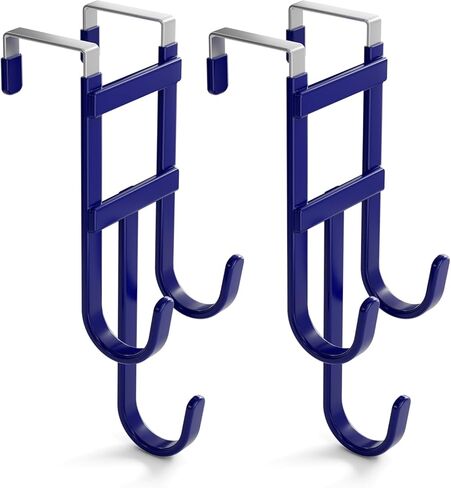 Over the Door Hooks, 2 Pack Heavy Duty Triple-Hook Door Hanger Hooks with Non-Slip Rubber, Waterproof Over Door Hanger for Towels, Coats, Bags & Robes, Space Saving for Living Room,Bathroom, Bedroom in Kuwait