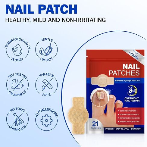 رقع الأظافر، رقع أظافر 42P لأظافر القدم، رقع معالجة الأظافر بقوة إضافية، لاصقات إصلاح قوية للغاية لمدة 8 ساعات، إصلاح العناية بالأظافر لأصابع القدم طوال الليل للأظافر التالفة in Kuwait