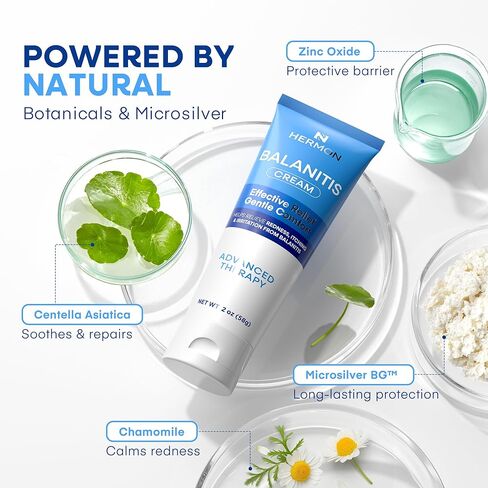 كريم تخفيف التهاب الحشفة من هيرمون: علاج التهاب الحشفة للرجال، مرهم طبيعي مهدئ للتخفيف من أعراض التهيج والحكة (2 أونصة) in Kuwait