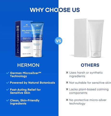 كريم تخفيف التهاب الحشفة من هيرمون: علاج التهاب الحشفة للرجال، مرهم طبيعي مهدئ للتخفيف من أعراض التهيج والحكة (2 أونصة) in Kuwait