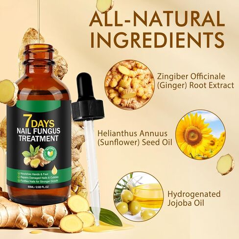 علاج أظافر الزنجبيل 2.02 أونصة سائلة، مصل نمو الأظافر، زيت الزنجبيل للعناية بجلد الأظافر، زيت مغذي متعدد الأغراض لإصلاح الأظافر، لتقوية الأظافر وتعزيز نمو الأظافر، تركيبة نباتية طبيعية in Kuwait
