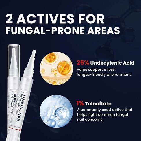 علاج فطريات أظافر القدم بقوة إضافية، قلم فطريات أظافر القدم لفطريات الأظافر وفطريات القدم مع 25% حمض غير ديسيلينيك و1% تولنافتات لتحسين الأظافر السميكة الصفراء والمتغيرة اللون والتالفة in Kuwait