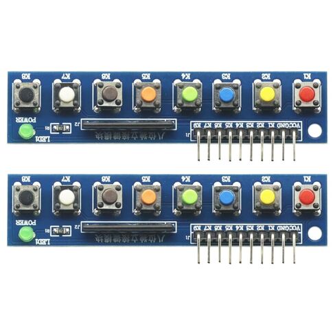 2PCS 8 Independent Key Button Touch Button Module with LED Indicator Keyboard Module Keypad Module for Arduino ARM Raspberry Pi in Saudi Arabia