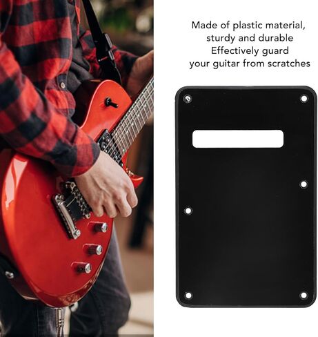 Guitar Back Plate, Scratch Plastic Pickguard Cavity Cover with Screws for Electric Guitar, Musicians and DIY Repair Projects (Black) in Saudi Arabia