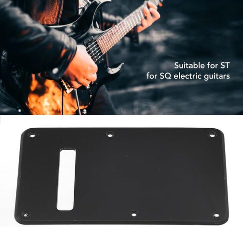 Guitar Back Plate, Scratch Plastic Pickguard Cavity Cover with Screws for Electric Guitar, Musicians and DIY Repair Projects (Black) in Saudi Arabia