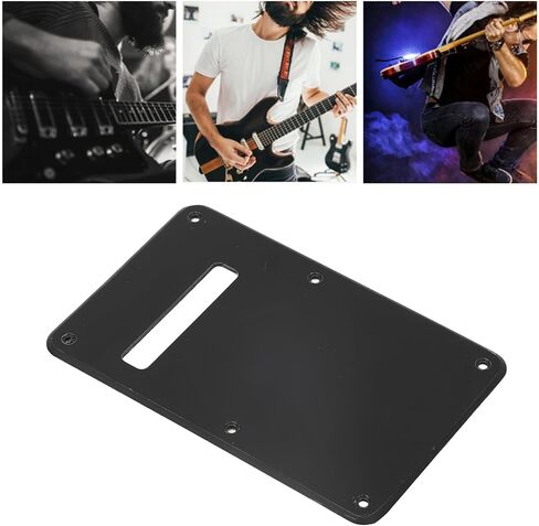 Guitar Back Plate, Scratch Plastic Pickguard Cavity Cover with Screws for Electric Guitar, Musicians and DIY Repair Projects (Black) in Saudi Arabia