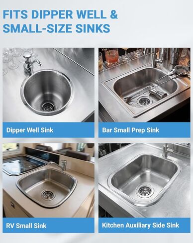 2-Inch Kitchen Sink Drain Strainer, RV Sink Drain Assembly with Basket, Fits 2-Inch/2-1/2-Inch Sink Openings, Anti-Clog Stainless Steel Sink Strainer for Bar & Small Kitchen in Saudi Arabia