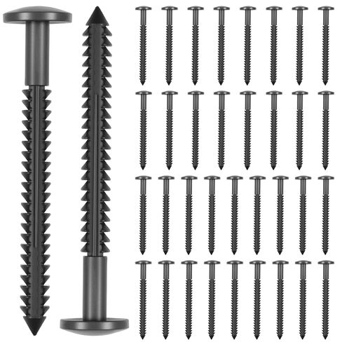 36 PCS Vinyl Shutter Fasteners Window Panel Peg Black, 3 Inch Outside Windows Schutters Lok Pin Pegs Screws Spikes Anchor in Kuwait