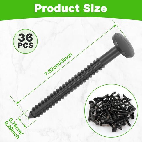 36 PCS Vinyl Shutter Fasteners Window Panel Peg Black, 3 Inch Outside Windows Schutters Lok Pin Pegs Screws Spikes Anchor in Kuwait