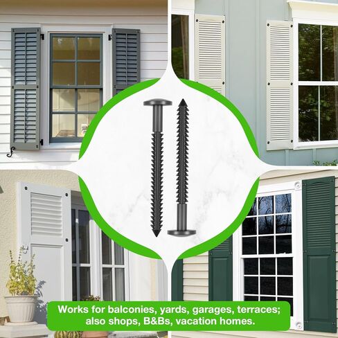 36 PCS Vinyl Shutter Fasteners Window Panel Peg Black, 3 Inch Outside Windows Schutters Lok Pin Pegs Screws Spikes Anchor in Kuwait