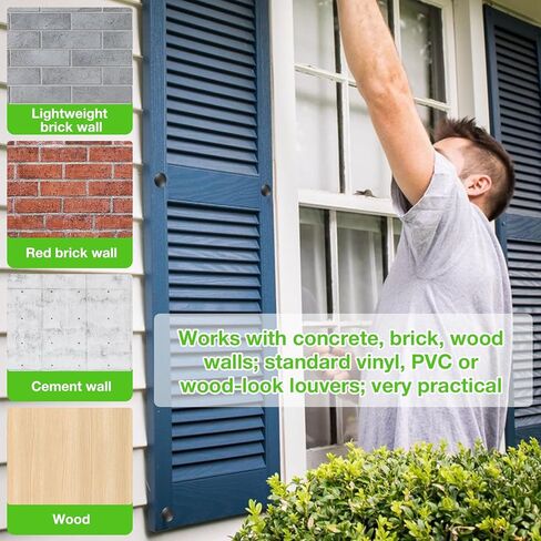 36 PCS Vinyl Shutter Fasteners Window Panel Peg Black, 3 Inch Outside Windows Schutters Lok Pin Pegs Screws Spikes Anchor in Kuwait