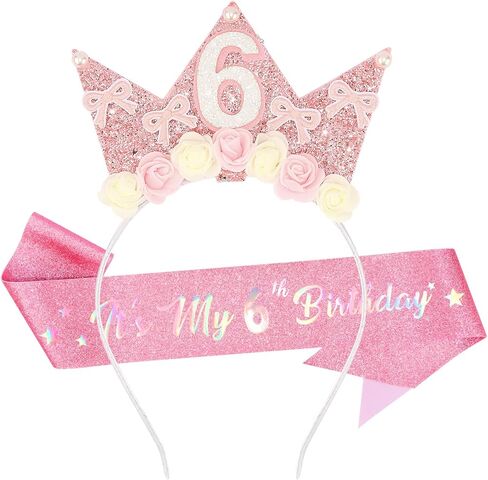 SuPoo Black Birthday Sash Birthday Crown for Women Metal Crown with Comb Glitter Birthday Girls Sash Princess Birthday Decorations Happy Birthday Decorations Gift Quinceanera Crown Party Favor in Kuwait