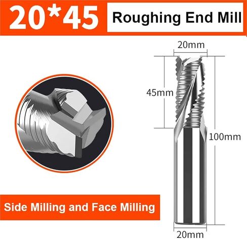 Roughing End Mill 4-20mm 3 Flutes CNC Solid Carbide Router Bits for Aluminum Spiral Bit HRC55 Solid Carbide Milling Cutter(20x45) in Saudi Arabia