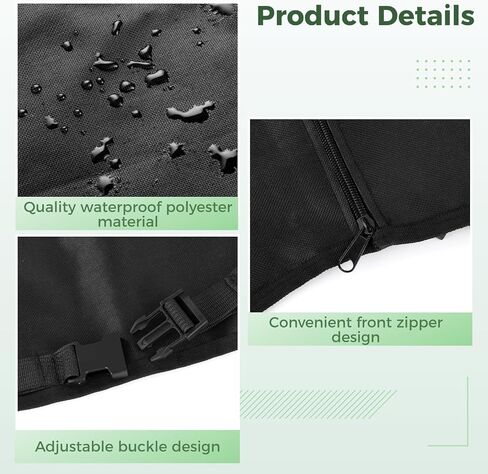 غطاء حقيبة جولف، غطاء مطر لحقيبة الجولف مقاس 34 × 33 × 20 بوصة، غطاء غطاء حقيبة جولف مقاوم للماء والغبار مع سحاب أمامي، وأشرطة قابلة للتعديل وتصميم فتحة سفلية، يناسب حقائب الحامل والعربة (أسود) in Kuwait