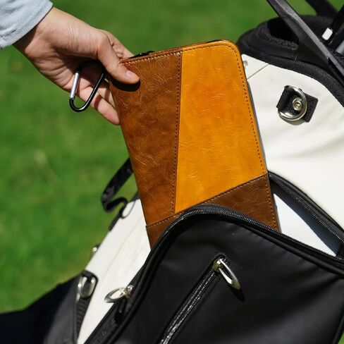 CRAFTSMAN GOLF Synthetic Leather Glove Keeper Stash Holder Stylish Light Brown and Brown Spliced Design Golf Glove Pouch Wallet in Saudi Arabia
