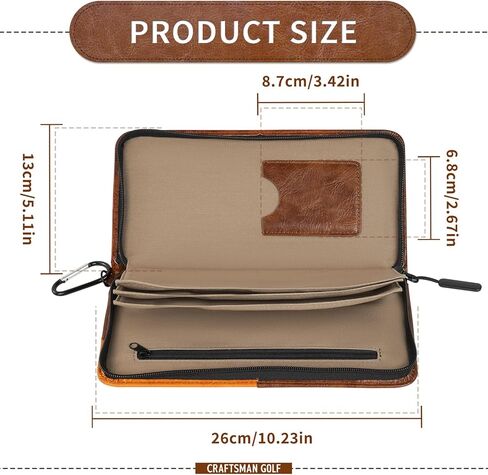 CRAFTSMAN GOLF Synthetic Leather Glove Keeper Stash Holder Stylish Light Brown and Brown Spliced Design Golf Glove Pouch Wallet in Saudi Arabia