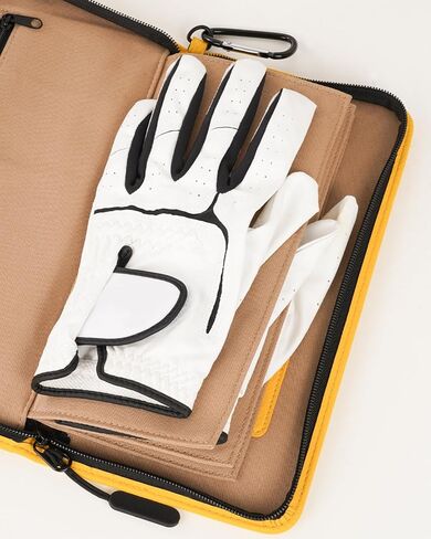 Golf Glove Holder Case for Accessories Portable Golfer Gifts for Men & Women Caddy Organizer Case with Storage Slots for Cards, Tees & Ball Markers Embroidered Beer Bear in Saudi Arabia
