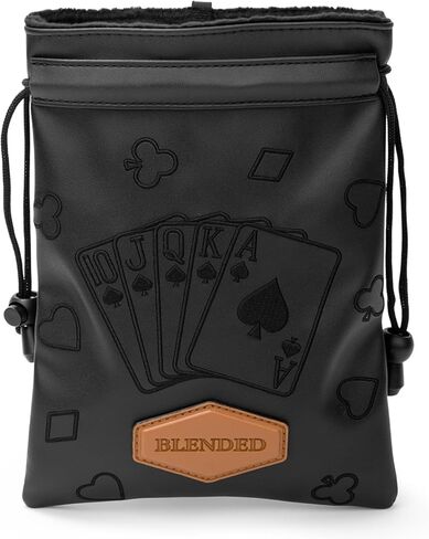 Golf Valuables Pouch Poker Embroidery Golf Pouch Bags with Drawstrings Leather Golf Tee Bag Pouchs for Men Women in Saudi Arabia