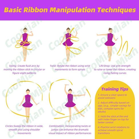 Glitter Shimmering Dance Ribbon Sparkling Artistic Dancing Ribbon Gymnastics Dance Flag With 360 Degree Twirling Stick Baton, 12 Pack 78.7" Bling Dancer Wand Streamers Gym Training Wand Dancing Band in Kuwait