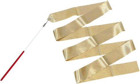 Glitter Shimmering Dance Ribbon Sparkling Artistic Dancing Ribbon Gymnastics Dance Flag With 360 Degree Twirling Stick Baton, 12 Pack 78.7" Bling Dancer Wand Streamers Gym Training Wand Dancing Band in Kuwait