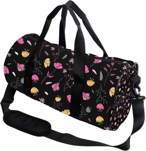 Flowers With Dark Petals Foldable Duffel Bag Women Oxford Tote Bags Adjustable Shoulder Strap, Convertible Carry Backpack Cute Carry On Bag For Yoga Work Gym Backpack With Shoe Compartment in Kuwait