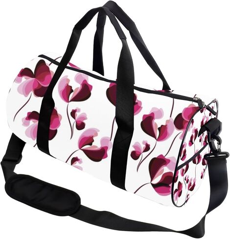 Flowers With Dark Petals Foldable Duffel Bag Women Oxford Tote Bags Adjustable Shoulder Strap, Convertible Carry Backpack Cute Carry On Bag For Yoga Work Gym Backpack With Shoe Compartment in Saudi Arabia
