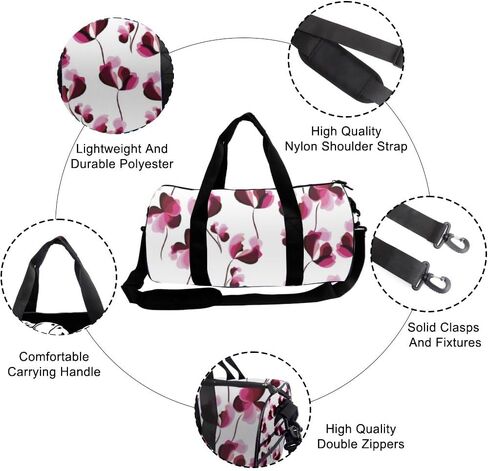 Flowers With Dark Petals Foldable Duffel Bag Women Oxford Tote Bags Adjustable Shoulder Strap, Convertible Carry Backpack Cute Carry On Bag For Yoga Work Gym Backpack With Shoe Compartment in Saudi Arabia