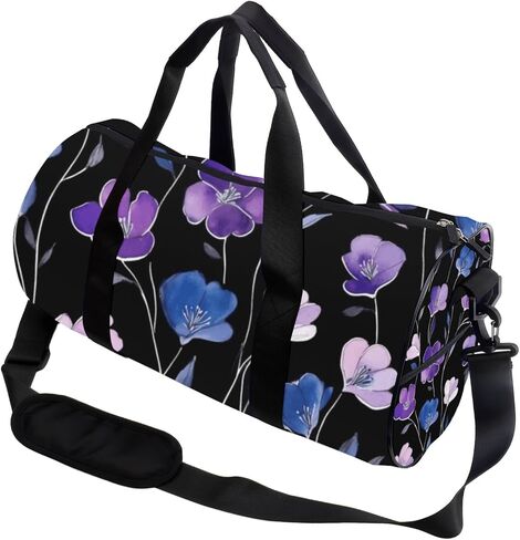 Flowers With Dark Petals Foldable Duffel Bag Women Oxford Tote Bags Adjustable Shoulder Strap, Convertible Carry Backpack Cute Carry On Bag For Yoga Work Gym Backpack With Shoe Compartment in Saudi Arabia