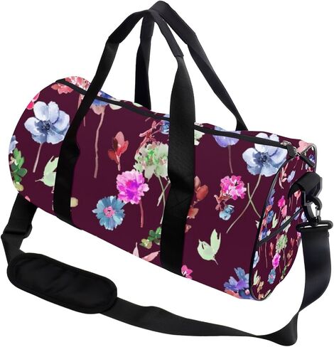 Flowers With Dark Petals Foldable Duffel Bag Women Oxford Tote Bags Adjustable Shoulder Strap, Convertible Carry Backpack Cute Carry On Bag For Yoga Work Gym Backpack With Shoe Compartment in Saudi Arabia