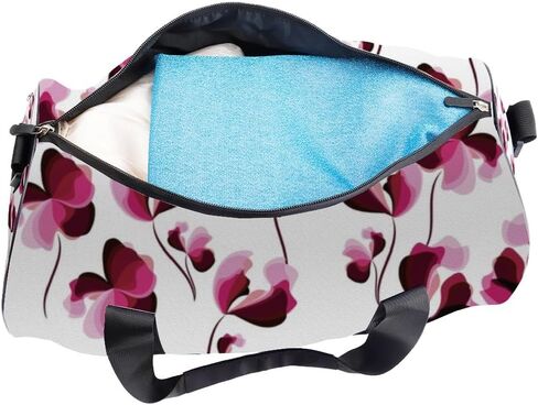 Flowers With Dark Petals Foldable Duffel Bag Women Oxford Tote Bags Adjustable Shoulder Strap, Convertible Carry Backpack Cute Carry On Bag For Yoga Work Gym Backpack With Shoe Compartment in Saudi Arabia