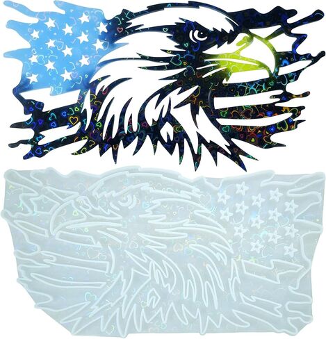 Holographic American Flag Resin Mold, Wall Hanging Epoxy Mold, Large Wall Art Silicone Mold for Epoxy Resin, for DIY Home Decor,Handicrafts (Style 1) in Kuwait
