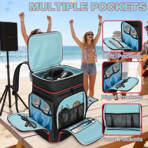 حقيبة ظهر متوافقة مع Bose S1 Pro Plus، حقيبة حمل مكبر صوت بلوتوث للسفر لـ Bose S1 Pro/Pro Plus، ميكروفون، شاحن، كابل وملحقات، أسود in Kuwait