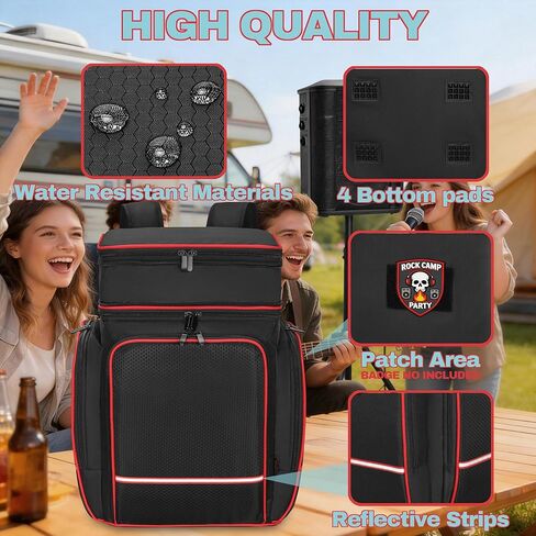 حقيبة ظهر متوافقة مع Bose S1 Pro Plus، حقيبة حمل مكبر صوت بلوتوث للسفر لـ Bose S1 Pro/Pro Plus، ميكروفون، شاحن، كابل وملحقات، أسود in Kuwait