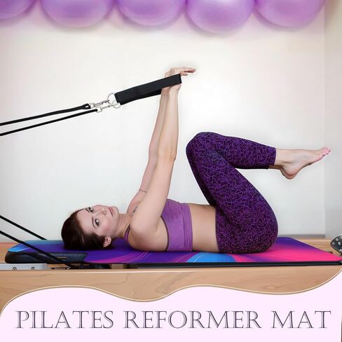 Shyyween 2 Pack Pilates Reformer Mat، غطاء ميكروسويد غير قابل للانزلاق مع فتحة مسند الرأس، ظهر من المطاط الطبيعي، ماص للعرق، 96.5 سم × 55.88 سم، يناسب معظم المصلحين، وردي وأرجواني in Saudi Arabia