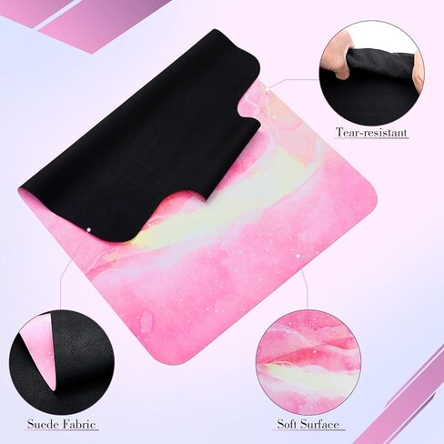Shyyween 2 Pack Pilates Reformer Mat، غطاء ميكروسويد غير قابل للانزلاق مع فتحة مسند الرأس، ظهر من المطاط الطبيعي، ماص للعرق، 96.5 سم × 55.88 سم، يناسب معظم المصلحين، وردي وأرجواني in Saudi Arabia