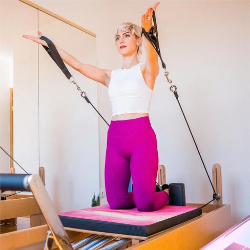 Shyyween 2 Pack Pilates Reformer Mat، غطاء ميكروسويد غير قابل للانزلاق مع فتحة مسند الرأس، ظهر من المطاط الطبيعي، ماص للعرق، 96.5 سم × 55.88 سم، يناسب معظم المصلحين، وردي وأرجواني in Saudi Arabia