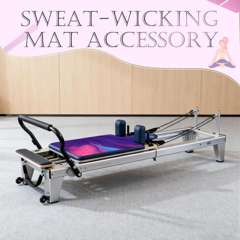 Shyyween 2 Pack Pilates Reformer Mat، غطاء ميكروسويد غير قابل للانزلاق مع فتحة مسند الرأس، ظهر من المطاط الطبيعي، ماص للعرق، 96.5 سم × 55.88 سم، يناسب معظم المصلحين، وردي وأرجواني in Saudi Arabia