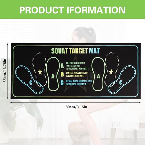 Non-Slip Squat Mat with Foot Position - 31.5'' X 13.8'' Diatomaceous Mud Squat Position Mat, Grade Exercise Mat for Improved Muscle Activation, Ideal for Home Fitness Enthusiasts in Saudi Arabia
